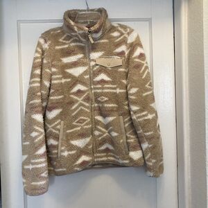 Gerry Fleece Women's Medium Roomy Full Zip Jacket Cabin Sherpa Aztec